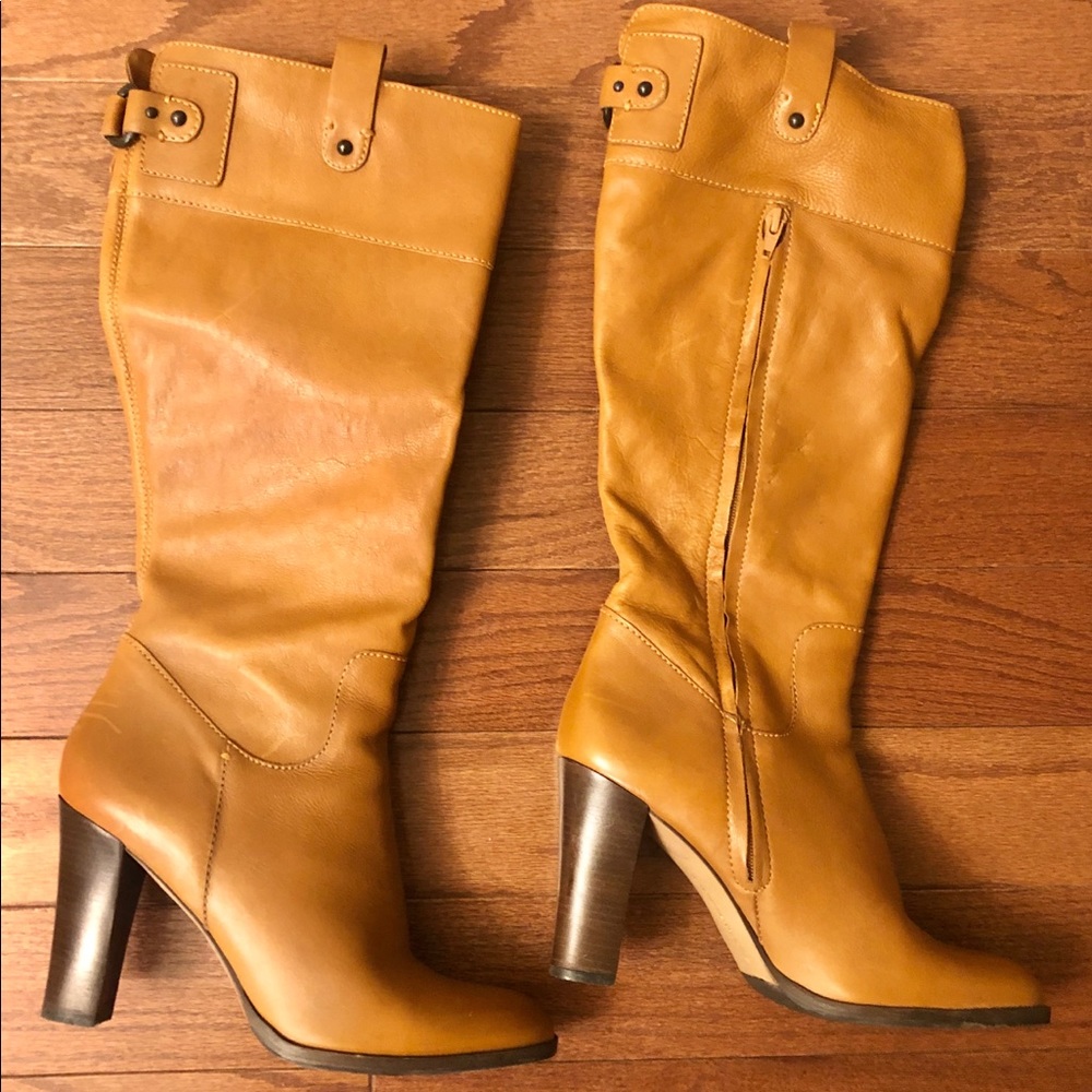 Cognac Tall Knee Boots